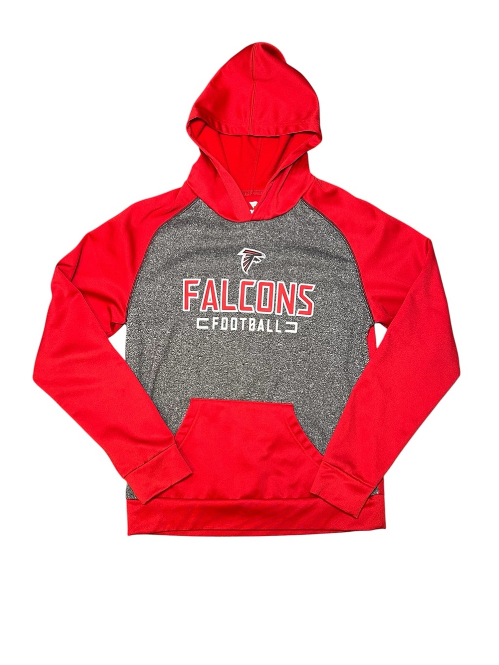 Men's Fanatics Gray Red Atlanta Falcons Game Day Pullover Hoodie Sz Medium $64